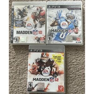 Lot of 3 Madden NFL 10, 12‎ and 13 (Sony PlayStation 3) PS3 Games